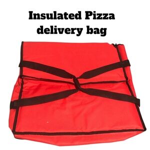 Red and Black Insulated Pizza Delivery Bag